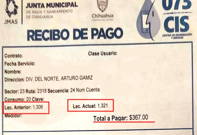 Denuncian desabasto de agua en la División del Norte; el recibo llega puntual