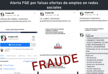 Alerta FGE por ofertas falsas de empleo en redes sociales