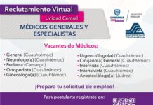 Lanzan convocatoria virtual para médicos generales y especialistas