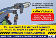 Alerta Vial y Peatonal, darán mantenimiento a postes de alumbrado público en la calle Victoria