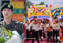 Jin de BTS termina servicio militar y sus fans lo celebran con mariachi