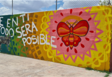Vecinos de la UP y Municipio plasman mural en prevención del delito