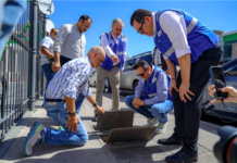 Supervisa Bonilla sustitución de tapas de registro de medidores de agua en la Zona Centro