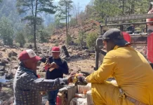 Trasladan apoyos a brigadistas forestales en el municipio de Bocoyna