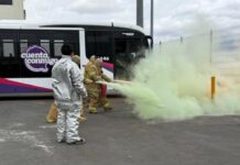 JuárezBus aplica curso práctico de combate contra incendios para garantizar la seguridad de las y los usuarios