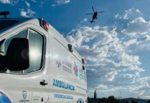 Realizaron traslado aéreo de hombre con quemaduras