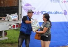 Entrega NutriChihuahua apoyos alimentarios en jornada de vacunación contra el sarampión en Cuauhtémoc