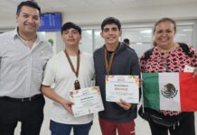 Alumnos del CECyTECH ganan bronce en concurso de ciencia y tecnología en Chile