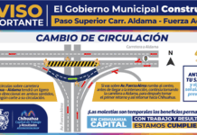 Recuerda, cambiará circulación en zona de construcción del Paso Superior carretera Aldama y avenida Fuerza Aérea