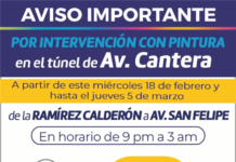 Tome precauciones por trabajos de limpieza en el túnel de la avenida La Cantera
