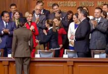 Asiste Maru Campos a ceremonia conmemorativa por el 109 Aniversario de la Constitución