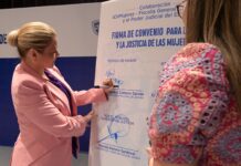 Maru Campos encabeza firma del Convenio para la paz y la justicia de las mujeres