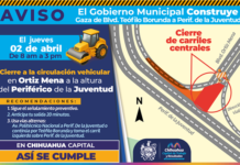 Realizará Municipio cierre temporal en boulevard Ortiz Mena por trabajos de infraestructura hidráulica