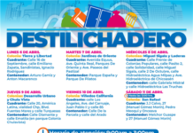 Estará Destilichadero en 8 colonias del 6 al 11 de abril
