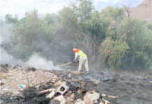 Atiende Gobierno Municipal incendio de pastizal en la carretera Chihuahua–Aldama