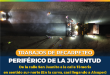 ¡Toma precauciones! Continuarán trabajos de recarpeteo en tramo del periférico de la Juventud